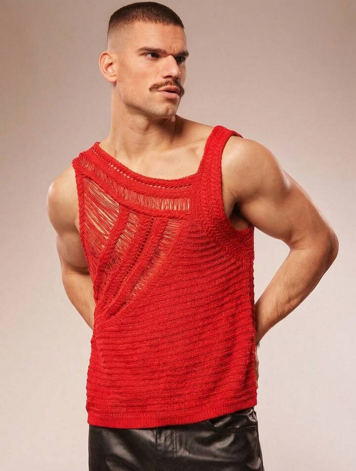 Men's Solid Color Sleeveless Knit Casual Summer Tank Top